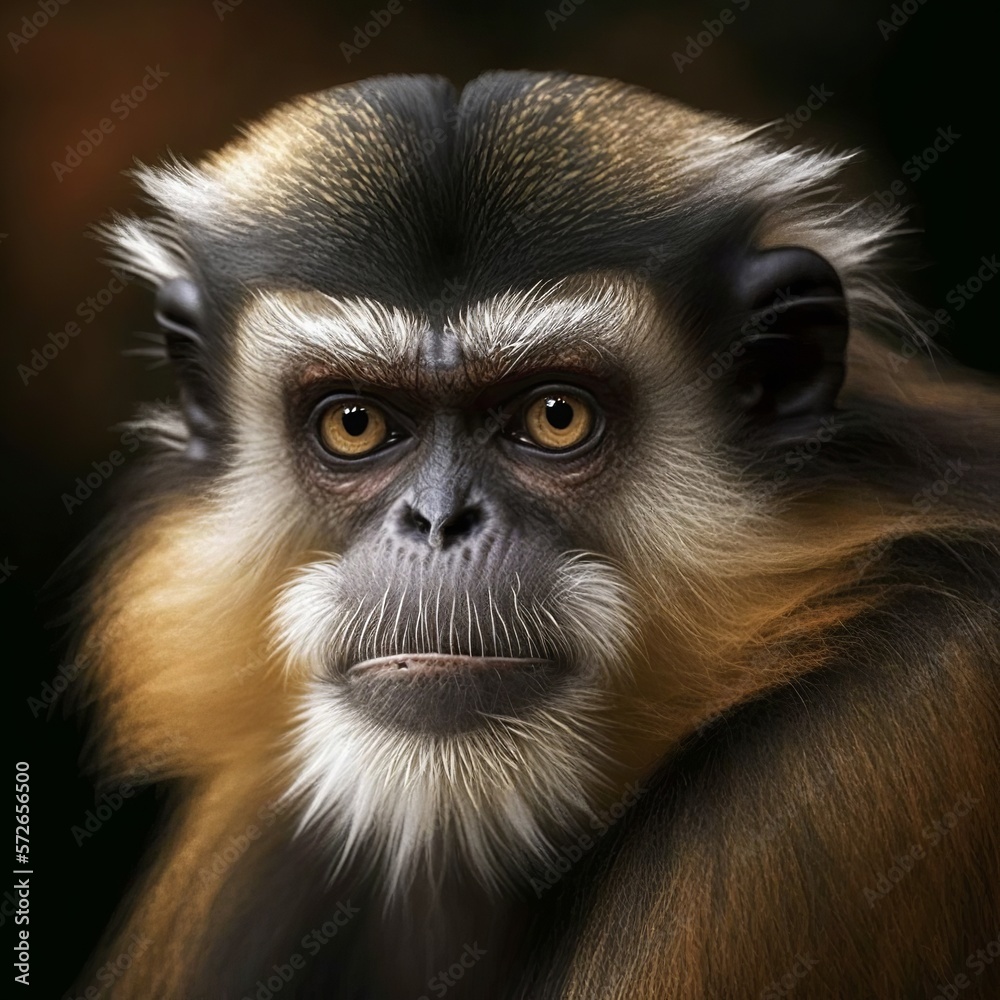Fototapeta premium Callicebus bernhardi Monkey Generative AI