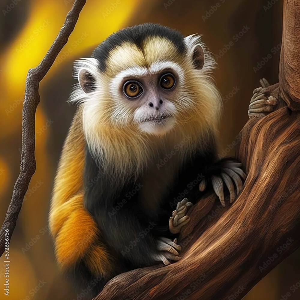 Fototapeta premium Callicebus dubius Monkey Generative AI
