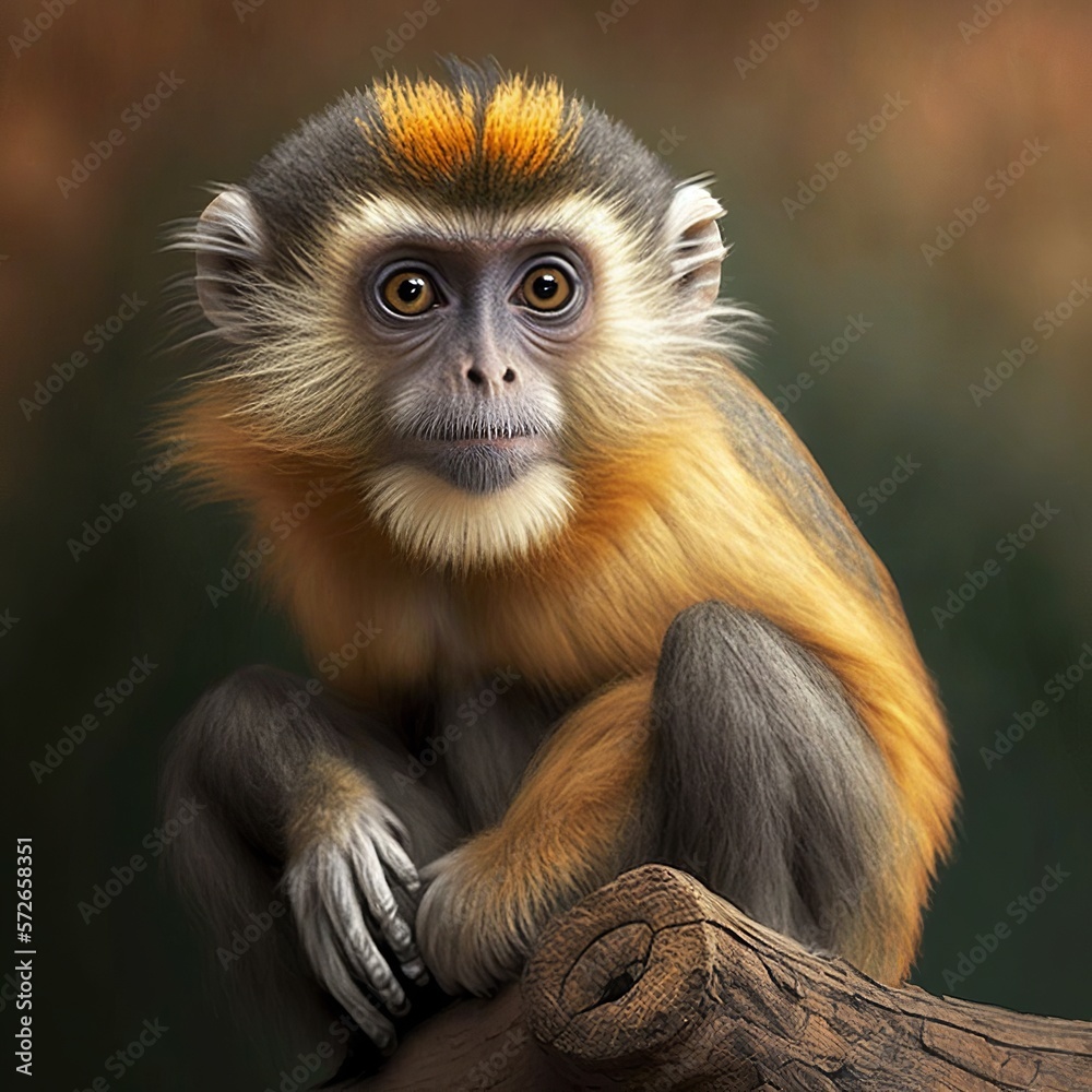Fototapeta premium Saguinus fuscicollis fuscicollis Monkey Generative AI