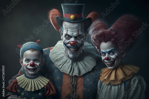 Happy clown family - Generative AI