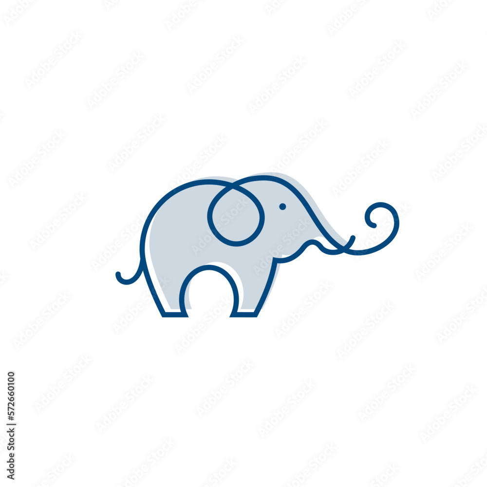 Elephant outline logo, simple vector illustration of the elephant. Elegant one line lucky elephant for children ur business usage. Outlined baby elephant, wildlife or zoo. Elephant outline logo, simple vector illustration of the elephant. Elegant one line lucky elephant for children ur business usage. Outlined baby elephant, wildlife or zoo.