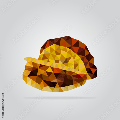 Polygonal abstract geometric low poly food eating menu restaurant fruit vegetables bevarages drink sweet hamburger fast food dessert coffee tea wine triangle pattern