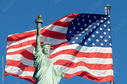 tatue of liberty with american flag © Africa2008