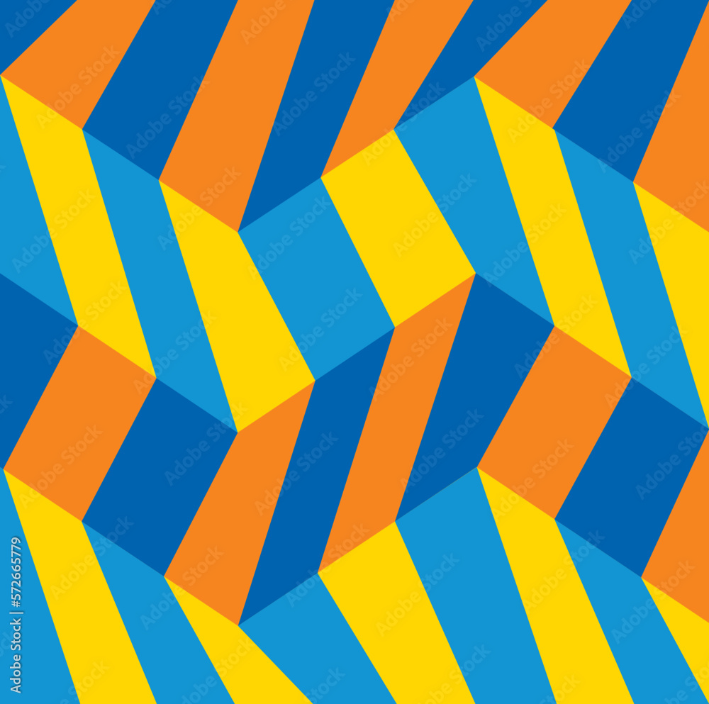 Abstract geometric shapes, blue and yellow hills Abstract geometric shapes, blue and yellow hills