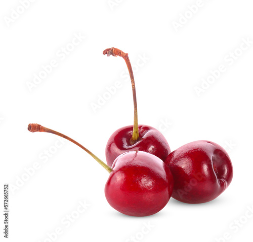 Fresh cherry isolated on transparent background photo