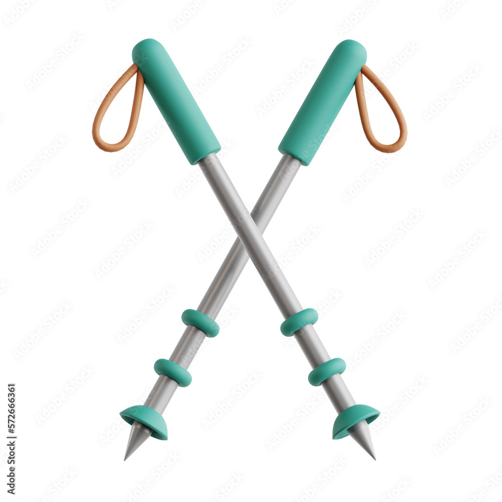 3d trekking pole icon 3d trekking pole icon