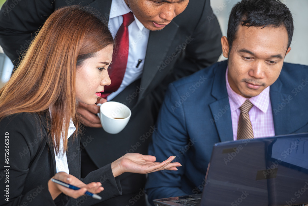 Boss manager standing for encourage counseling explain employee teamwork man and woman. businessman leader sharing helping support guidance coworker male and female for help project strategy. Boss manager standing for encourage counseling explain employee teamwork man and woman. businessman leader sharing helping support guidance coworker male and female for help project strategy.