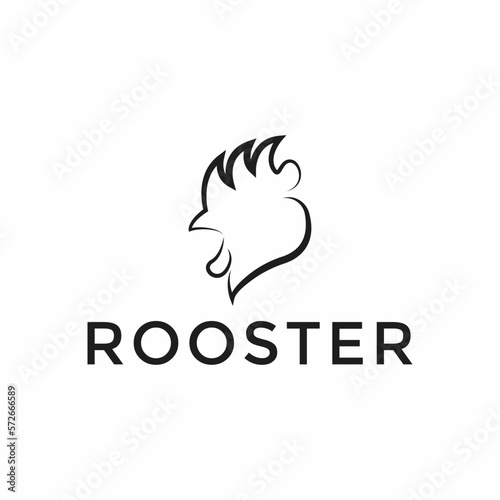 Abstract chicken logo design template. chicken logo simple and minimalistic vector illustration.
