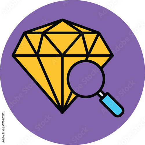 Diamond search Vector Icon
