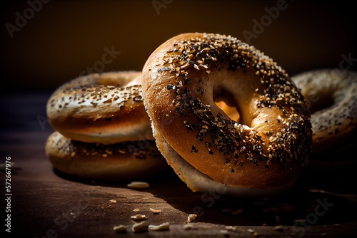 bagel with poppy seeds