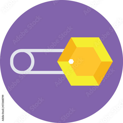 jewelry pin Vector Icon

