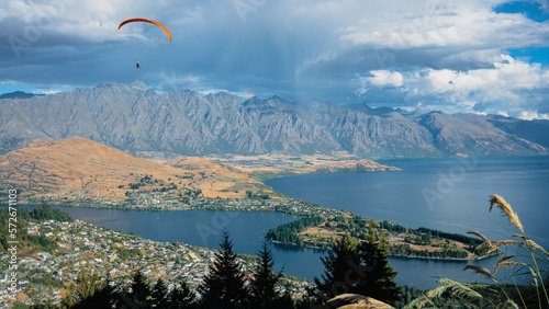 paraglider over the mountains