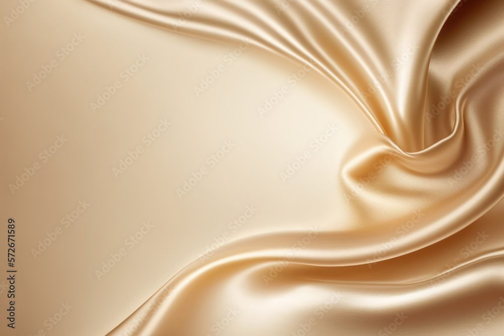 Fototapeta premium Rose Gold silk wavy fabric background with copy space . Generative AI