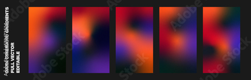 Fotografiet Abstract colors, Cinematic Gradients, gradient background, red orange purple blu