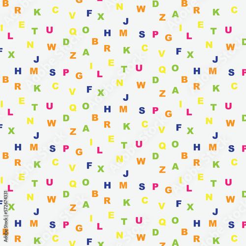 Bright background with letters.Beautiful background with multicolored letters.Template,wallpaper,pattern with letters