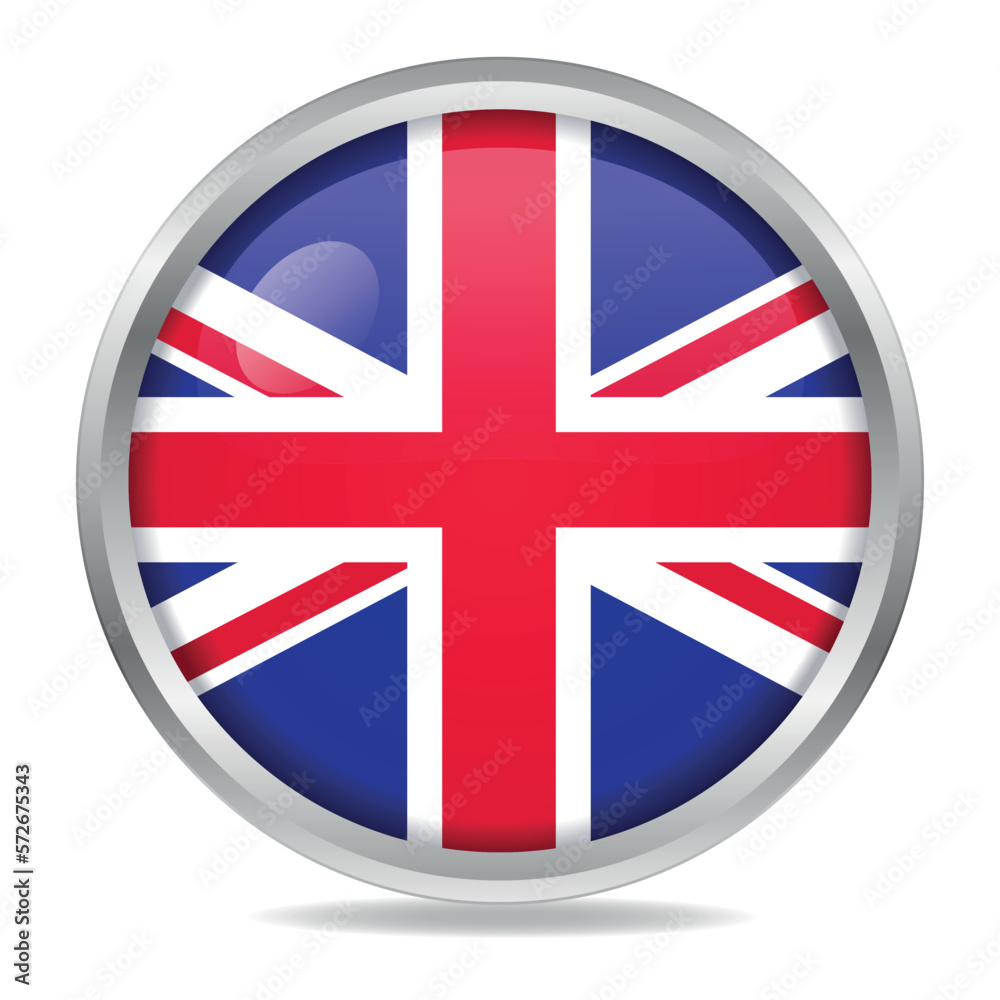 Obraz premium Uk Flag Gradient Button Circle