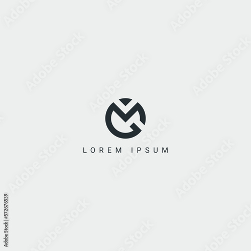 Alphabet letter MG GM logo minimal monogram icon design vector template