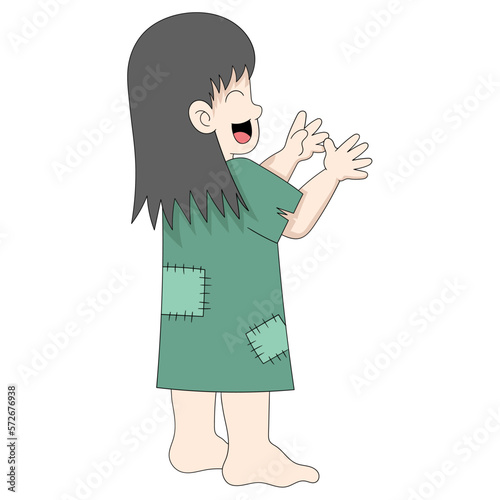 the little girl was dressed in poor and shabby rags