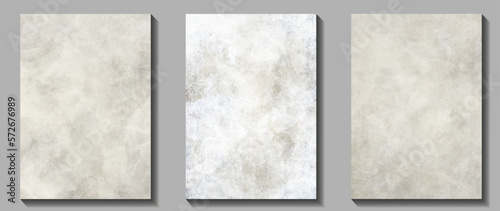 Old paper vintage textured background for cards, flyer, poster, banner and cover design. Hand drawn set watercolor illustration for your design. Place for text. Aged texture parchment for design.