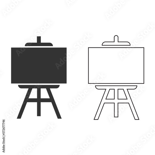 Easel icon. Exhibition set vector ilustration.