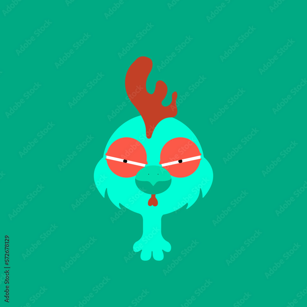 Fototapeta premium Ilustración de Gallo, gallo sospechando, gallo dibujo, gallo 