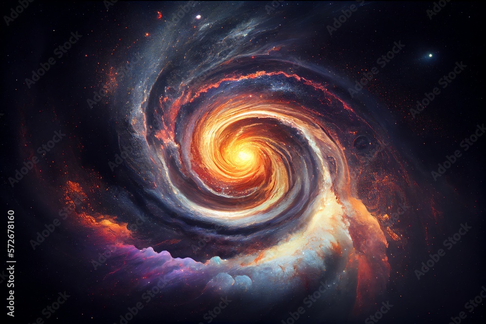 Spiral Galaxy In Space. Universe, Stars And Planets, Astronomy. Generative AI