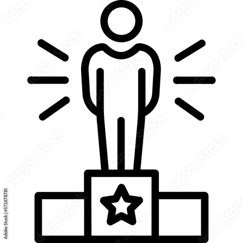 Achiever Half Glyph Vector Icon which can easily modified  

