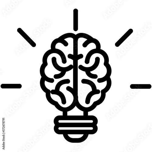 Fotografi Brainstorm Half Glyph Vector Icon which can easily modified