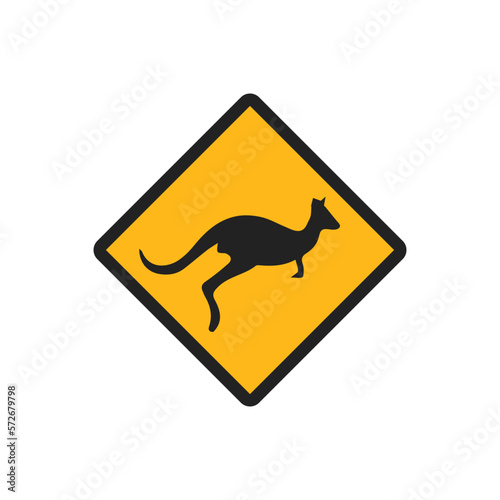 Road Signs YELLOW sign, yield, road, crossing, vector, kangoroo