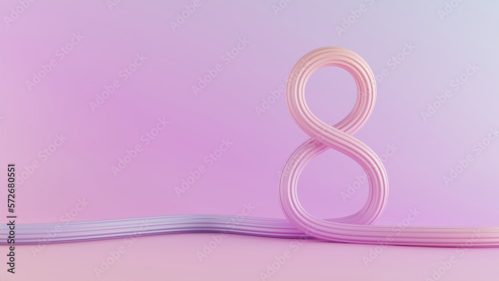 Women's day. 8 march Background. 3D render.