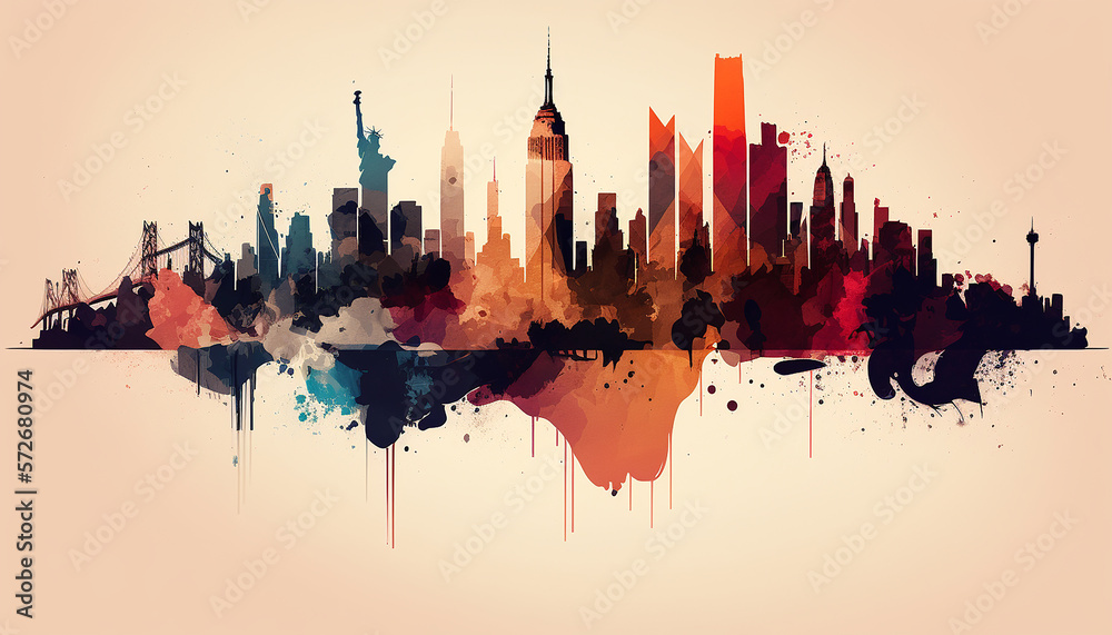 New York City skyline, Generative ai