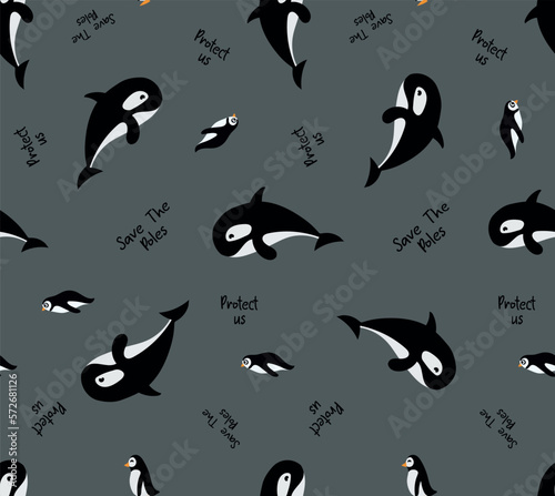 killer whale illustration for t sihirts pattern print