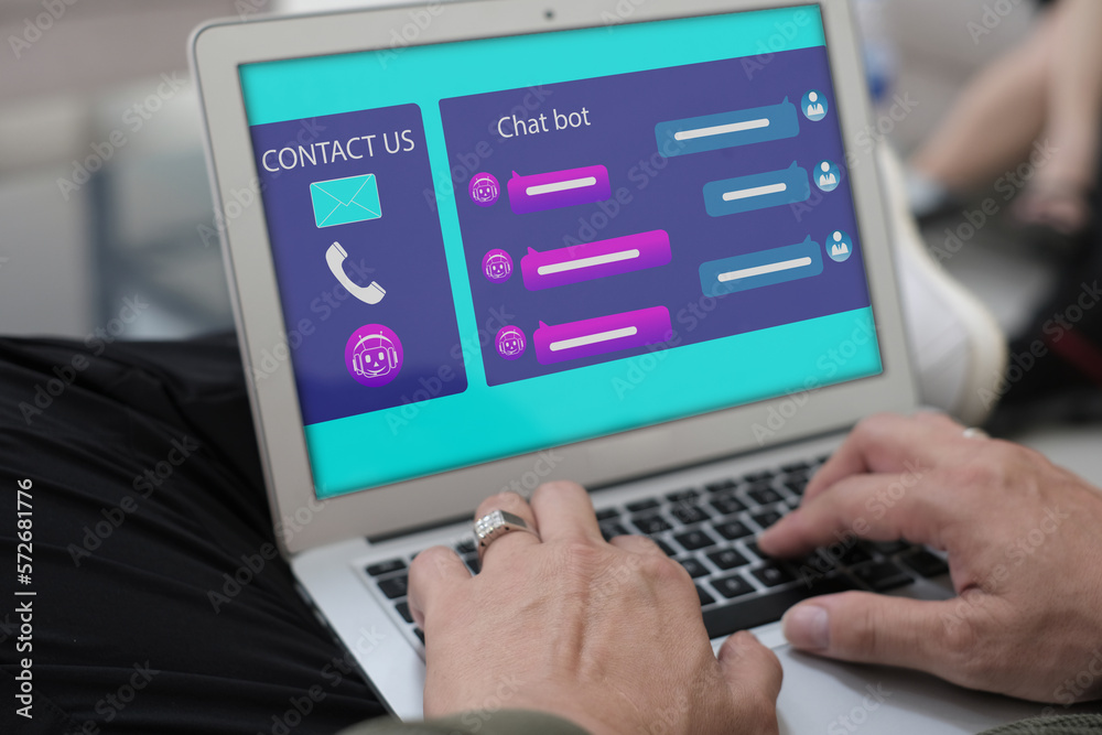Concept of Chat with AI, robot application, conversation assistant provide information, and help to automate processes. Artificial Intelligence. man using technology smart robot AI. robot. chat gpt. Concept of Chat with AI, robot application, conversation assistant provide information, and help to automate processes. Artificial Intelligence. man using technology smart robot AI. robot. chat gpt.