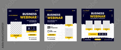 Social media business webinar post web banner template design