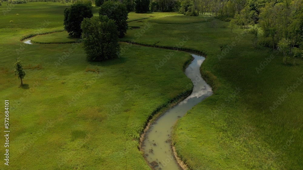 Obraz premium Natural wetland marsh at end of Hemlock Lake a finger lake in upstate New York