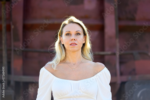 Free Download Sensual middle aged woman wearing a white blouse - GFXLoad