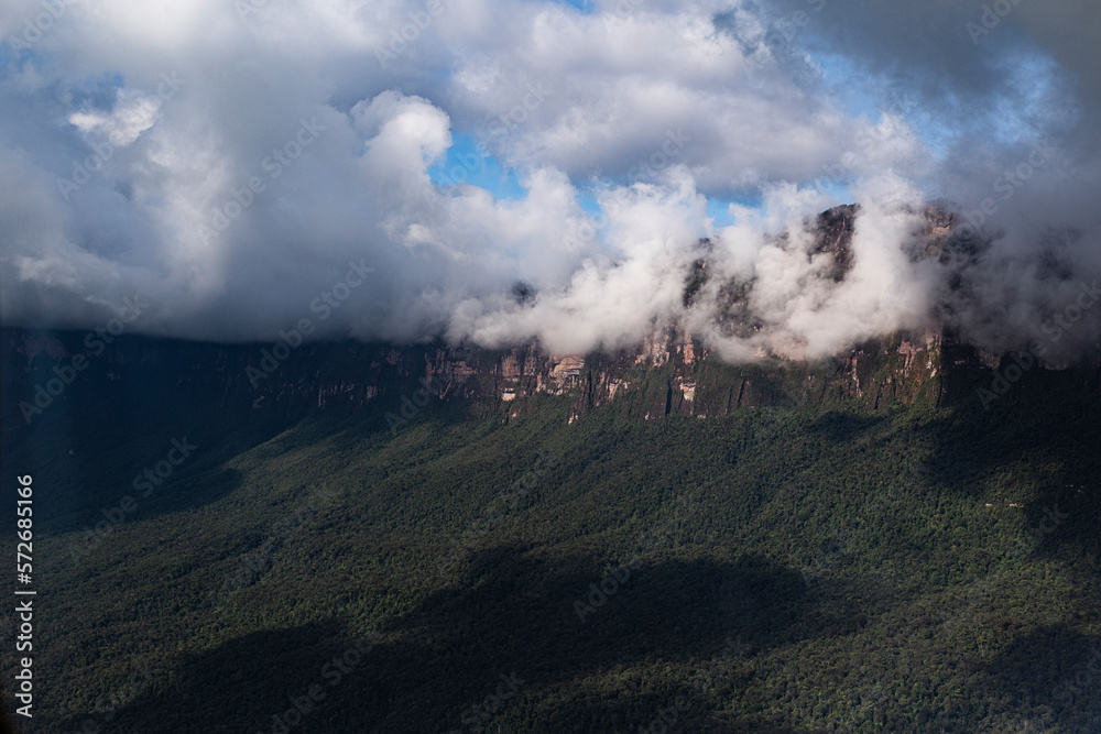 Auyan-Tepui national park Canaima, cloudy sky