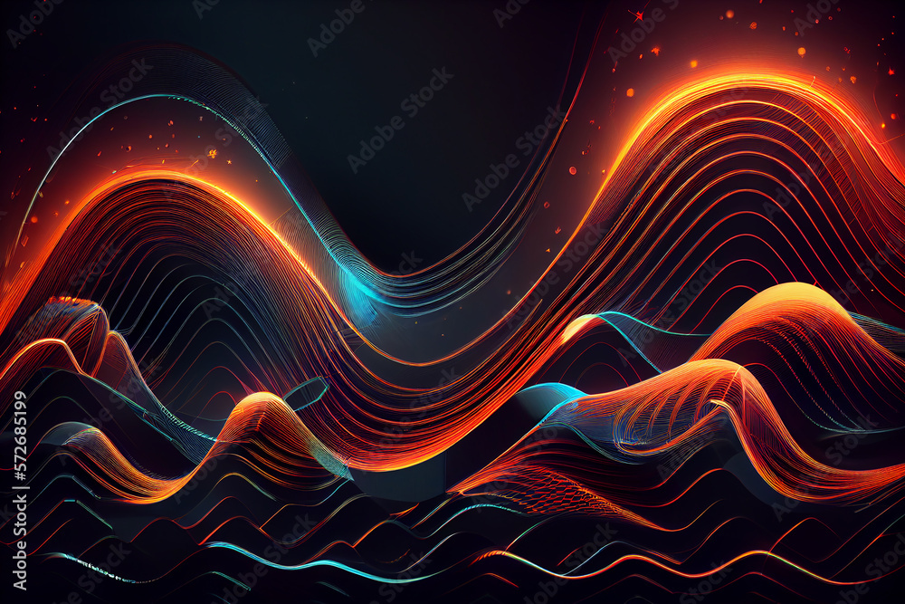 Digital wave wallpaper with generative ai technology