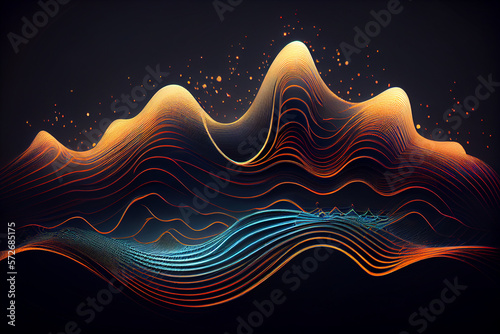 Digital wave wallpaper with generative ai technology