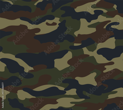 Camouflage pattern background seamless vector illustration. Classic clothing style masking camo repeat print.