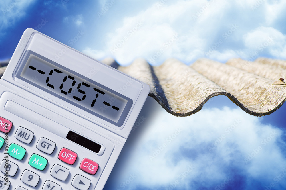 How much does it cost to remove asbestos? Asbestos removal costs concept image with a