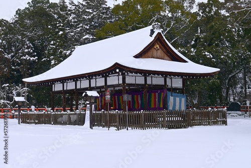 冬の京都市世界遺産 上賀茂神社の馬場殿