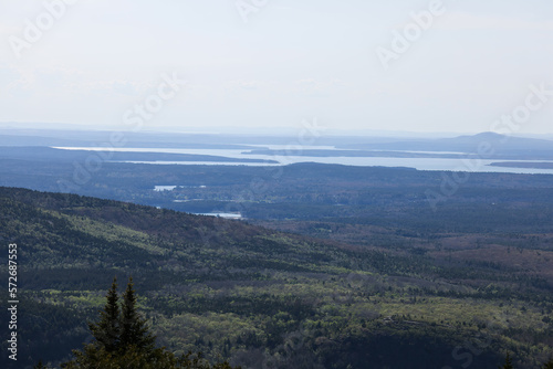 View from a Mountain in Maine with water below