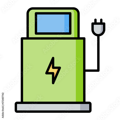 Electric charge station icon.