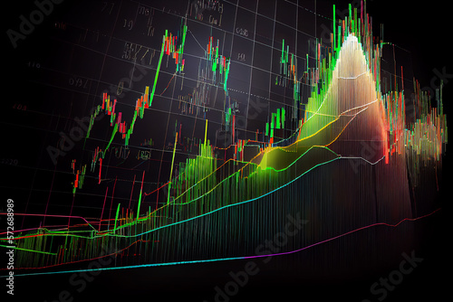 Stock market chart with generative ai technology