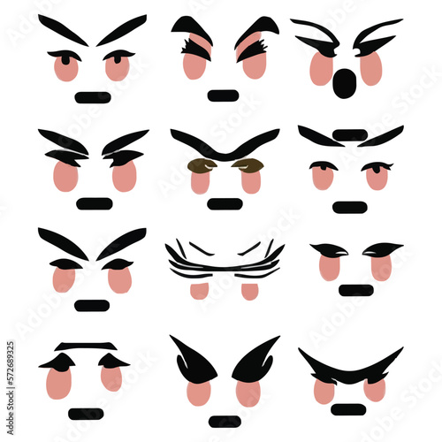 Set of eyes expressions vector file