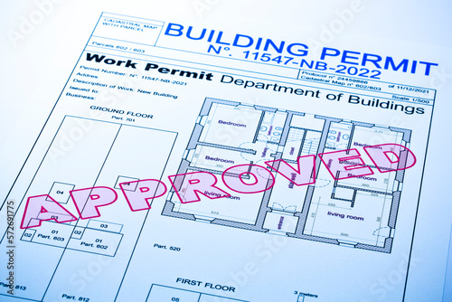 Approved Buildings Permit concept with approved residential building project