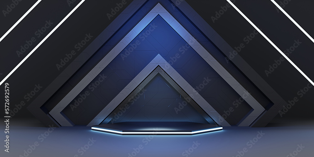 neon podium laser light technology background science fiction interior sci fi spaceship 3d illustration neon podium laser light technology background science fiction interior sci fi spaceship 3d illustration