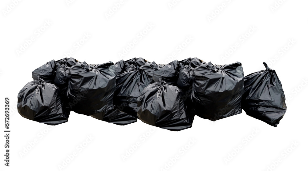 black garbage bag isolated Stock Photo | Adobe Stock