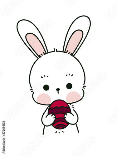 Cute doodle bunny Easter and egg